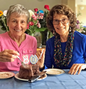 Joan and Shelah celebrate 80 years on earth