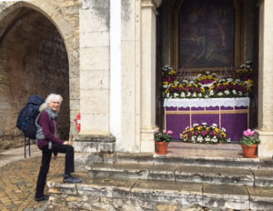Lora visiting a cathedral