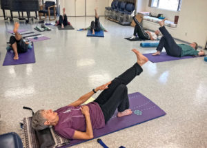 Joan teaching supine leg lift