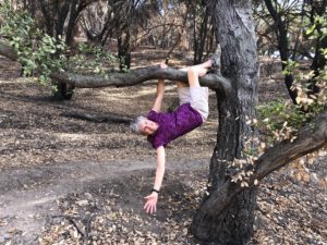 Joan Hanging by One Arm from a Tree