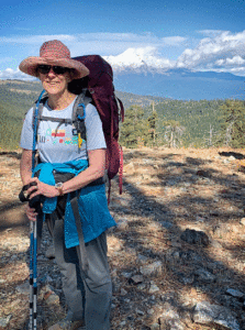 Sallie with Mt. Shasta in the background