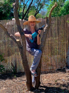 Lora with her electric saw