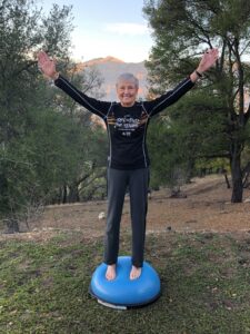 Joan on BOSU right side up