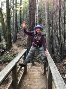 Joan on Matt Davis Trail bridge