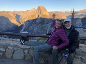 Joan & Willis at Glacier Point for sunset on Half Dome 