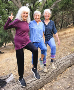 Lora, Joan and Joyce Balancing on a Log