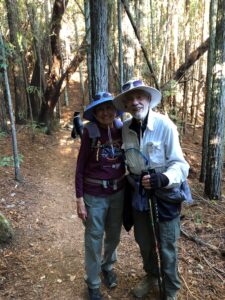 Joan & Willis hiking on Mt. Tamalpais