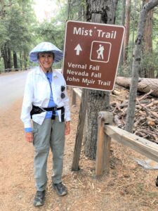 Joan at Mist Trail trailhead